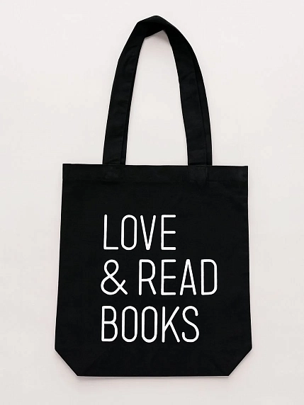 Сумка шоппер «Love and read», чёрный, фото 1.