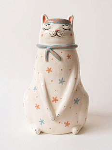 Ваза «Кошка в шарфике», керамика