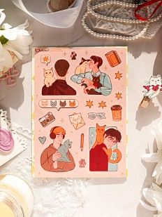 Стикерпак «Мальчики и кошки», А6