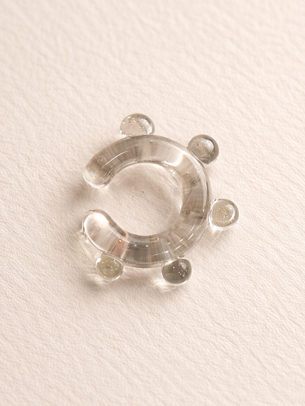 Кафф Лампджой глянцевый, стекло, с пупырышками, прозрачный, фото 1.