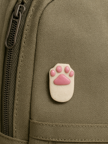 Брошь Радость Рядом «Лапка», белая, фото 2.