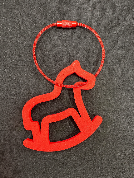 Брелок «Лошадка-качалка», красный, 6 см, фото 2.