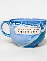 Кружка ручной работы Тата вытворяет/NF ceramics «Кроме любви твоей мне нету моря», синяя, керамика, 600 мл, превью фото 1
