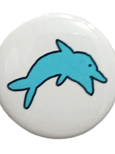 Закатной значок «Дельфин», металл, 25 мм