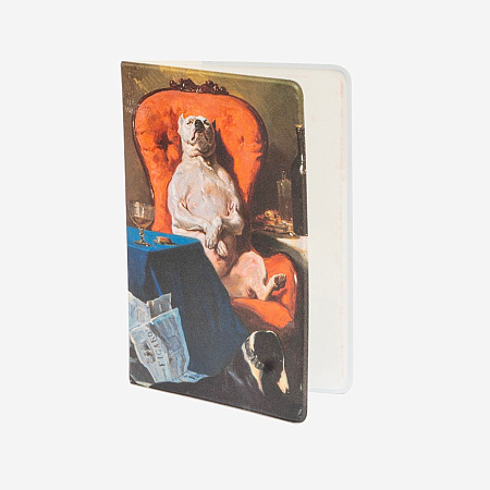 Обложка на паспорт «Мопс в кресле»