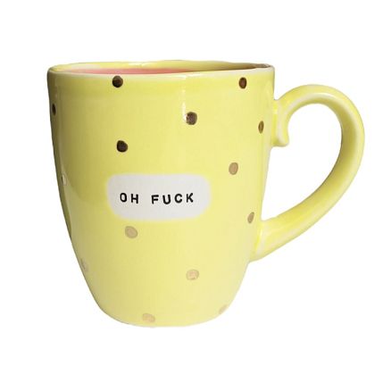 Кружка ручной работы NF ceramics «Ох б**/Oh f**k», керамика, 400 мл, фото 2.