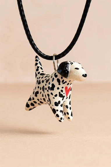 Подвеска ручной работы Боттери керамика с собачкой «Далматинец»‎, керамика, фото 2.
