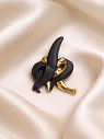 Брошь ручной работы Bulygin «Банан», фарфор, чёрно-золотистая, превью фото 4