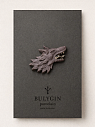 Брошь ручной работы Bulygin «Волк», фарфор, чёрно-серебристая, превью фото 1