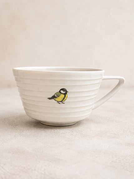 Чашка для чая ручной работы Мадам де Тюль с фигуркой внутри Ёжик с яблочком, фарфор, 250 мл, фото 4.