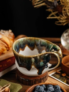 Кружка ручной работы Андуин VELES «Водопад Тролля», фарфор, 400 мл