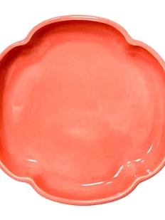 Тарелка ручной работы Домик на дереве, коралловая, керамика, 15 см
