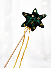 Волшебная палочка БУКА «Воссияй», изумруд с золотыми звёздами, 25 см