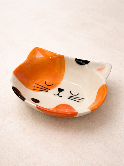 Миска ручной работы Katekeramika «Котик рыжий» 14,5 см, полуфарфор, фото 2.