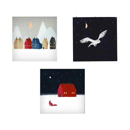 Набор квадратных сканди открыток №1, 3 шт., фото 1.