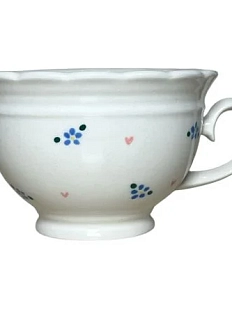 Чашка для чая ручной работы Slowday Ceramics с незабудками «Винтаж», полуфарфор, 250 мл