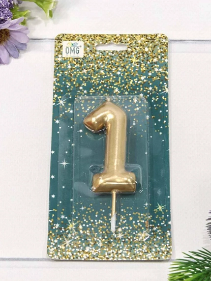 Свеча для торта «Цифра 1», 6 см, фото 1.