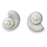 Серёжки-гвоздики КерамЕлКа «Ракушки», керамика, белые, превью фото 1