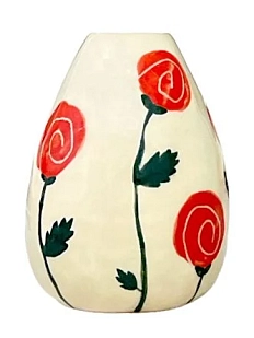 Ваза ручной работы Малёма с росписью Розы, керамика