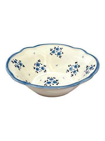 Пиала ручной работы Slowday Ceramics «Голубые розочки», полуфарфор, 17 см, фото 3.