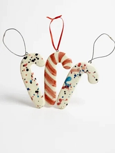 Ёлочная игрушка Верба керамика, «Леденец», плоская, керамика