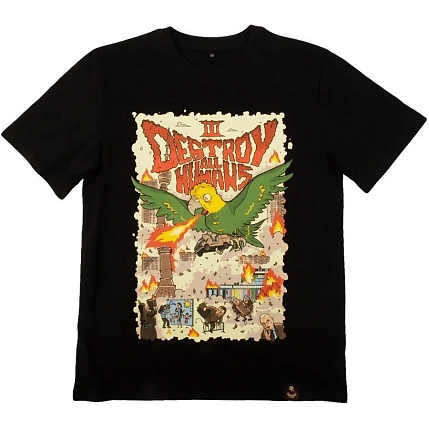 Футболка Barking store «Попзилла», L жен., чёрный, фото 1.