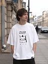 Футболка ШКЯ «Мяу-мяу я котик», унисекс, 46, белая, превью фото 4