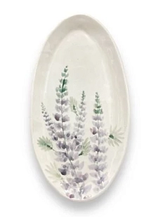 Блюдо-лодочка ручной работы Верба керамика «Люпины», керамика