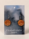 Серьги Elizabeth Madar с цветочным орнаментом, круглые, керамика, оранжевые, превью фото 1