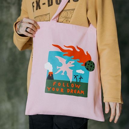 Шоппер Barking Store «Follow your dream», розовый, фото 2.