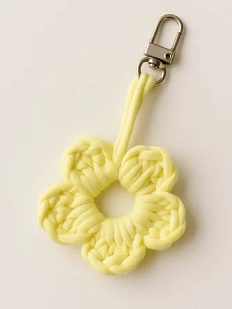 Вязаный обвес брелок «Цветок», жёлтый, 6 см