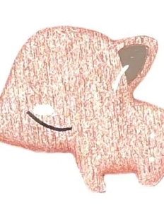 Брошь «Кабанчик», розовая, дерево