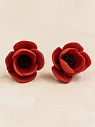 Серьги-гвоздики «Маки», полимерная глина, превью фото 2