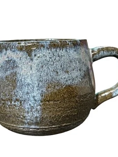 Кружка ручной работы коричнево-синяя, керамика, 250 мл