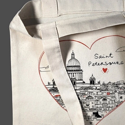 Сумка шоппер Подписные изделия «Исаакиевский собор», белый, фото 2.