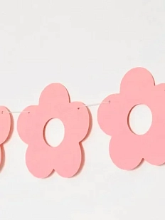 Гирлянда Адастра «Ромашки», розовая, картон, 240 г/м²