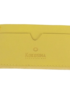 Визитница ручной работы, Kokosina bags, натуральная кожа, жёлтый
