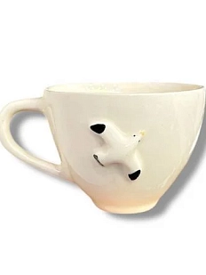 Кружка ручной работы Мария Гордеева с фигуркой Чайка с сердечком, полуфарфор, 250 мл