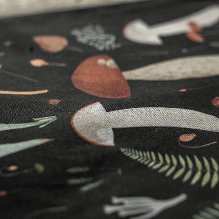 Сумка шоппер «Папоротники и грибы», чёрный, фото 5.