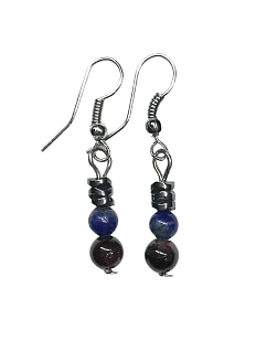 Серьги «Лазурит», тёмно-синие