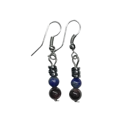 Серьги «Лазурит», тёмно-синие, фото 1.