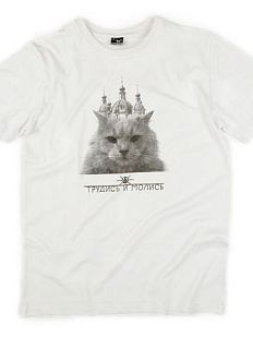 Футболка Barking Store «Трудись и молись», S жен., белый