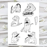 Стикерпак Валя Карнавалова «Lizard», чёрно-белый, 7 наклеек, превью фото 2