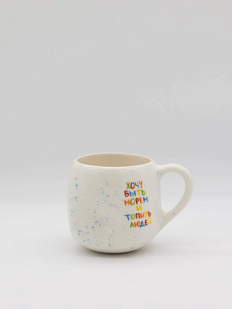 Кружка ручной работы мятая «Хочу быть морем и топить людей», керамика, 400 мл