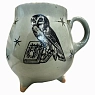 Кружка-котелок ручной работы Керумбия на ножках «Сова», зелёная, керамика, 350 мл, превью фото 1