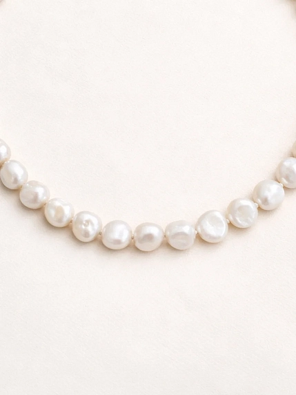 Чокер из очень крупного жемчуга с длинной цепочкой Мигетт, фото 3.