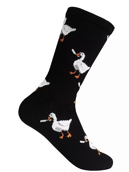 Носки «Гусь с ножом», на черном  р-р 40-45, фото 1.