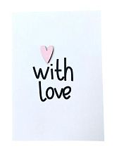 Открытка с деревянными элементами «With love», открывающаяся, BOE