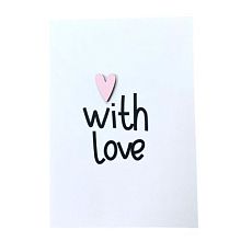 Открытка с деревянными элементами «With love», открывающаяся, BOE