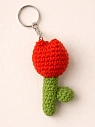 Вязаный брелок Цилинская «Тюльпан», красный, 7 см, превью фото 1